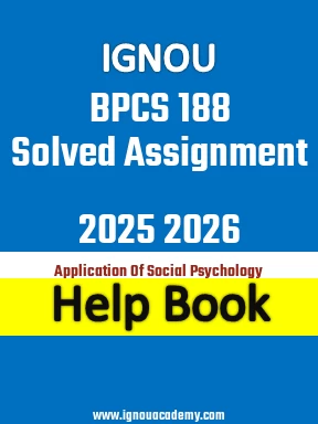 IGNOU BPCS 188 Solved Assignment 2025 2026